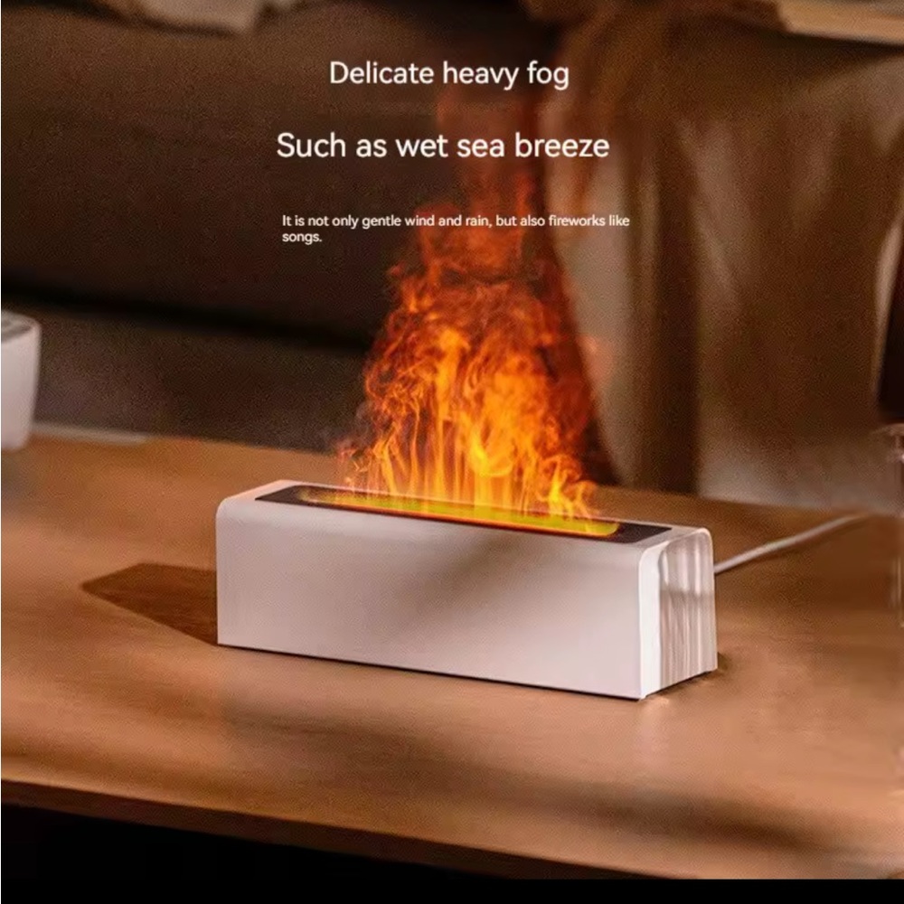 Simulation Flame Diffuser USB Plug-in Flame Humidification Diffuser, Black